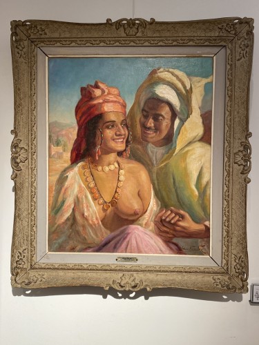 Orientalist painting  Couple - Miloud Boukerche (1918-1979)  - 