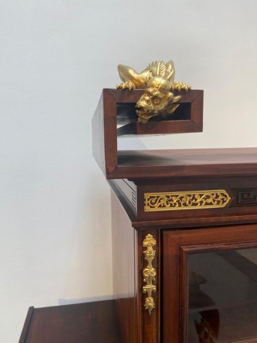 Mobilier Bibliothéque, vitrine - Gabriel Viardot, Vitrine Art nouveau d'inspiration japonisante