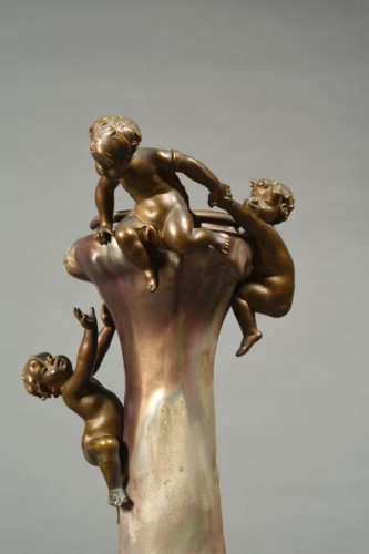 Céramiques, Porcelaines  - Henri Honoré Plé (1853-1922) - Vase céramique à panse renflée Art Nouveau
