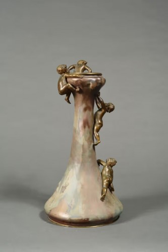 Ceramic vase with a bulging body, Henri Honoré Plé (1853-1922) Art Nouveau - 