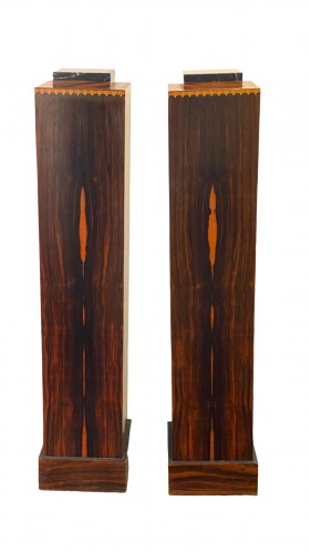 Pair Of Art Deco Rosewood Columns