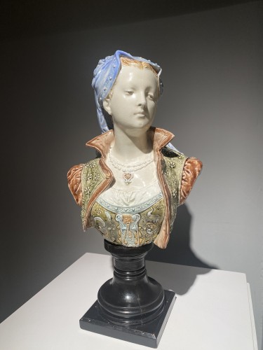 Paire de bustes en céramique de la Manufacture de Choisy-le-Roy - Céramiques, Porcelaines Style Art nouveau