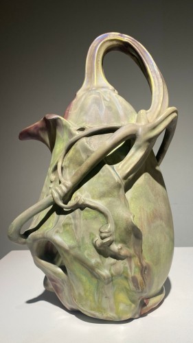 Ernest Bussière & Louis Majorelle Vase Art nouveau céramique Keller Guerin Luneville - Galerie Origines