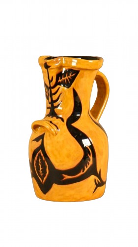 Jean Lurçat, Large Vase/pitcher Plant Decor, Ceramic 1950s