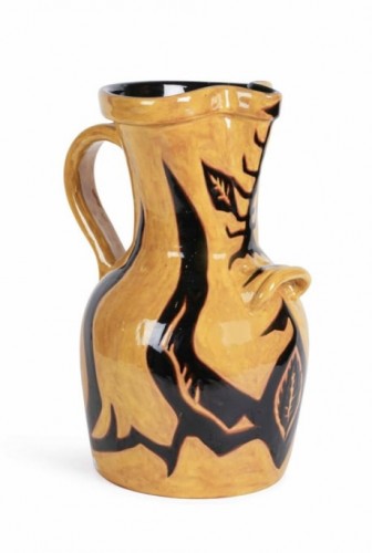 Porcelain & Faience  - Jean Lurçat, Large Vase/pitcher Plant Decor, Ceramic 1950s