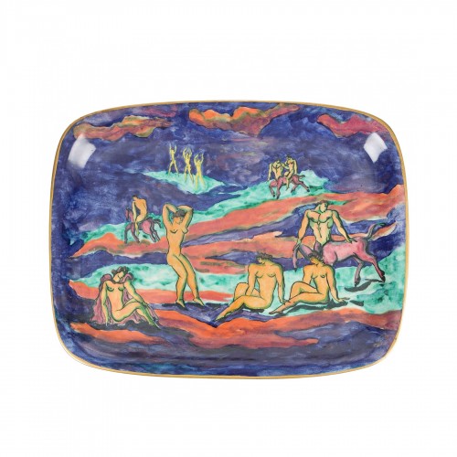 Jean Mayodon (1893-1967), Centaurs And Bathers ceramic Dish, Art Deco