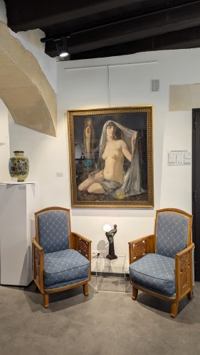 Femme au volie, circa 1930/1940 - Tableaux et dessins Style Art Déco
