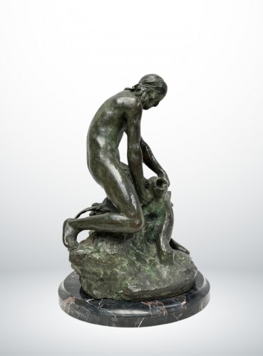 Sculpture Sculpture en Bronze - Raoul Larche (1860-1912), Le Pêcheur