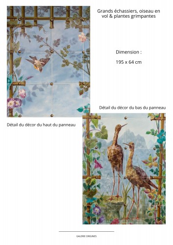 Creil Montereau, Set of 8 ceramic panels - 