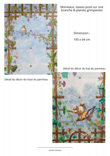 19th century - Creil Montereau, Set of 8 ceramic panels