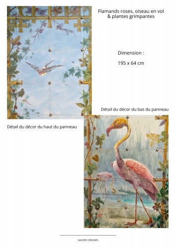 Creil Montereau, Set of 8 ceramic panels - 
