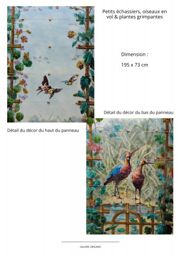 Antiquités - Creil Montereau, Set of 8 ceramic panels