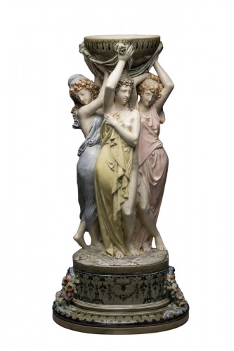Carrier-Belleuse (1824-1887) Les Trois Grâces, Manufacture de Choisy-le-Roi circa 1880