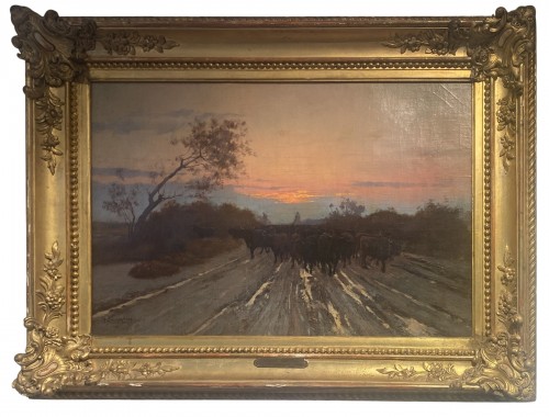 Delphin Enjolras (1857-1945), Return Of The Bulls In Camargue