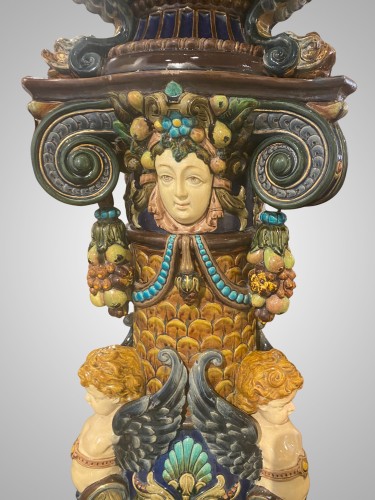 Johann von Schwartz, Colonne et cache pot en céramique - Galerie Origines