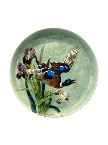 E. Difflloth & Boch Frères La Louvière, Large Ceramic Platter