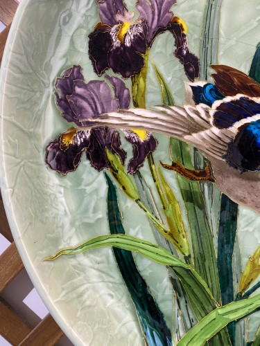 E. Difflloth &amp; Boch Frères La Louvière, Large Ceramic Platter - Porcelain & Faience Style Art nouveau