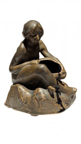 Rupert Carabin (1862–1932), Femme à la pieuvre, encrier en céramique émaillée