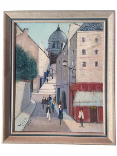 Charles Levier (1920-2003) - Les escaliers, Paris Montmartre