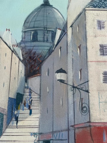 Charles Levier (1920-2003) - Les escaliers, Paris Montmartre - 