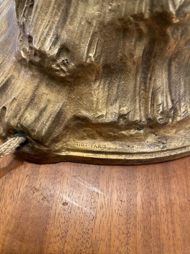 Art nouveau - Raoul Larche (1860–1912), Art Nouveau Gold Plated Bronze Les Blés Lamp