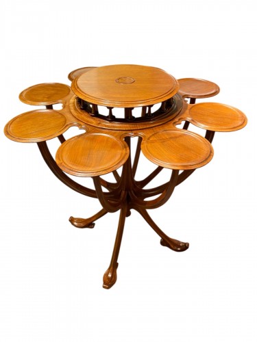 Pierre Selmersheim (1869-1941), Art Nouveau Mahogany Tea Table