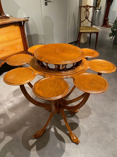 Furniture  - Pierre Selmersheim (1869-1941), Art Nouveau Mahogany Tea Table