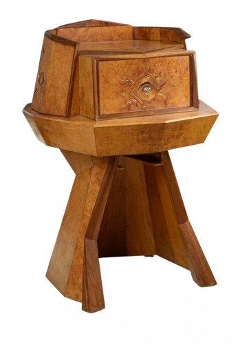 Michel Briard (1930-2025), Cabinet à secrets en marqueterie, années 80