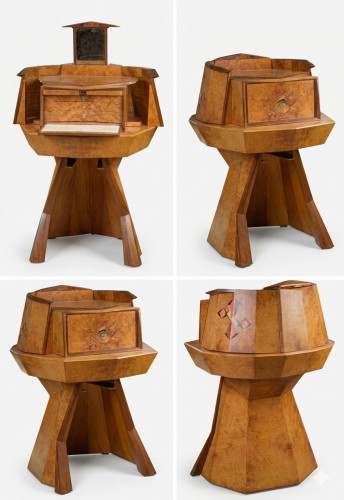 Michel Briard (1930-2025), Cabinet à secrets en marqueterie, années 80 - Mobilier Style 
