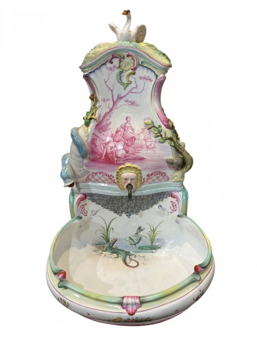 Polychrome Faience Fountain, Marseille 18th Century