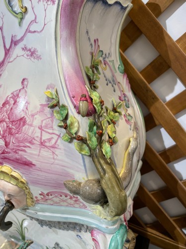 18th century - Polychrome Faience Fountain, Marseille 18th Century