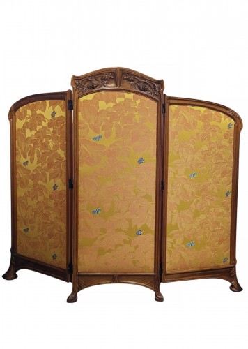 Hector Michaut (1874-1923) - Paravent Art nouveau aux sorbiers