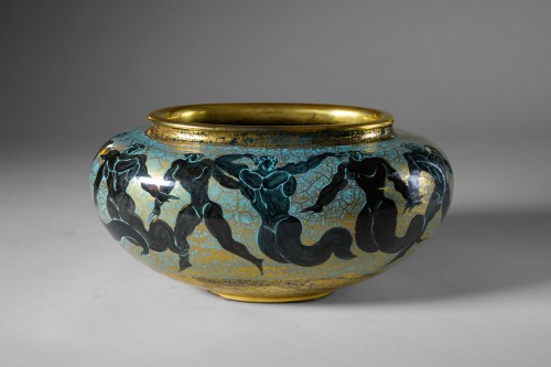 Jean Mayodon (1893-1967) - Coupe en céramique sur talon - Céramiques, Porcelaines Style Art Déco