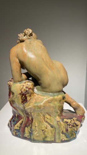 Dalpayrat (1844-1910) - Naiad on a rock, ceramic Art Nouveau - 