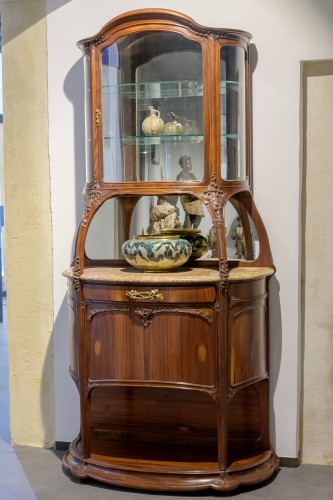 Paul-Alexandre Dumas - Vitrine argentier faisant bar - Mobilier Style Art nouveau