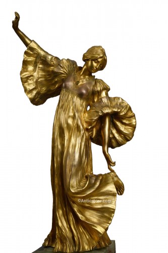 Agathon Léonard (1841-1923) - &quot;Cothurnus dancer&quot; Bronze Art Nouveau