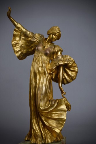 Sculpture  - Agathon Léonard (1841-1923) - &quot;Cothurnus dancer&quot; Bronze Art Nouveau