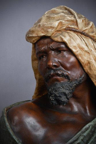 Goldscheider - Bust of berber man - Orientalist terracotta sculpture - Porcelain & Faience Style Art nouveau