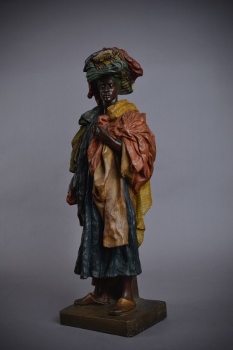 Goldscheider - The Fabric Seller - Orientalist terracotta sculpture - Porcelain & Faience Style Art nouveau