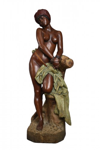 Goldscheider - Chained black Slave in terracotta