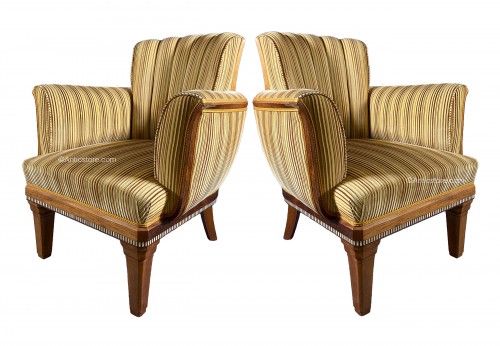 Paul Follot - Paire de fauteuils, frise d'ivoire Mobilier Art Deco