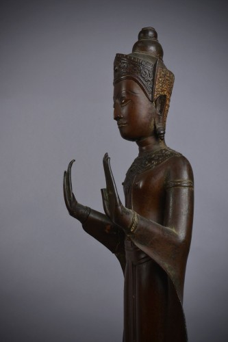 Ayutthaya, Buddha adorned, Bronze Thailand 17th - Asian Works of Art Style 
