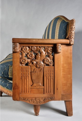 Seating  - Henri Rapin and Charles Hairon, Art Deco cherry wood salon