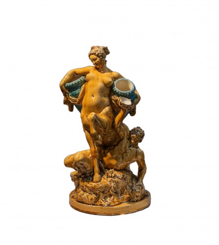Centauresse en barbotine d'après Carrier Belleuse (1848-1913)