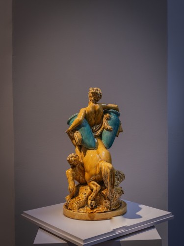 Céramiques, Porcelaines  - Centauresse en barbotine d'après Carrier Belleuse (1848-1913)