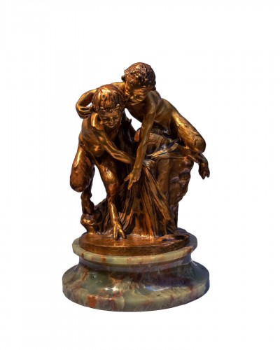 Raoul Larche (1860-1912) -bronze Les faunes se mirant dans l'eau