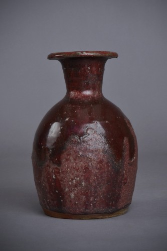 Vassil Ivanoff (1897-1973) - Oblong stoneware vase with red castings - 50s - Porcelain & Faience Style 50