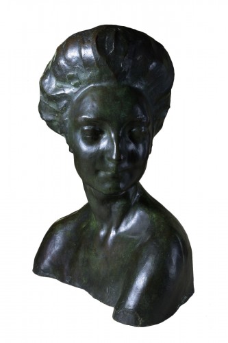 Rembrandt Bugatti, bronze unique exemplaire buste de Mme Denise Ferrero