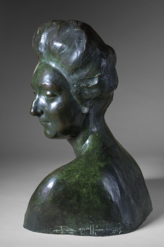 Rembrandt Bugatti, bronze unique exemplaire buste de Mme Denise Ferrero - Galerie Origines