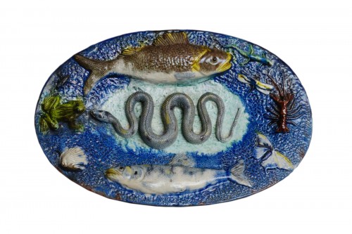 François Maurice, Barbotine dish, Palissyste, Ceramic